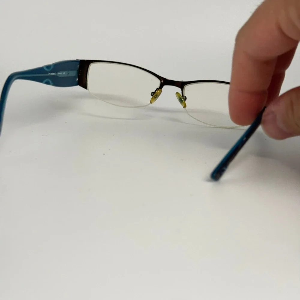 Koali Morel France 6566K Brown Teal Semi Rimless  Eyeglass Frames 52-17